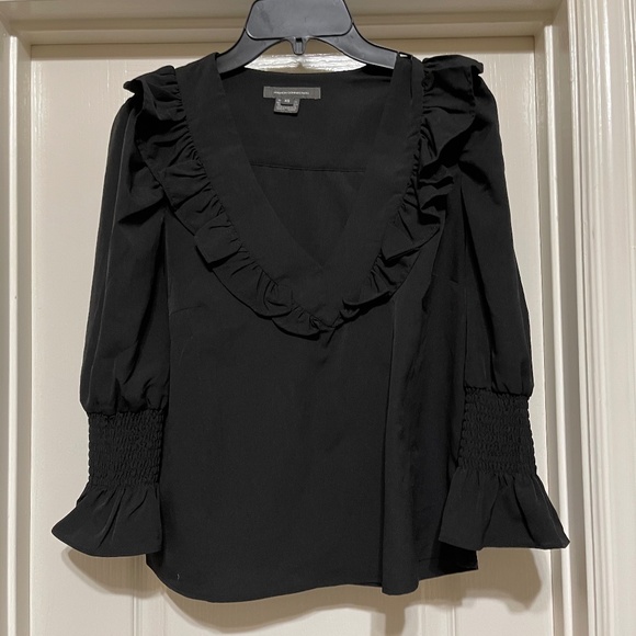 French Connection Crepe Ruffle Blouse NEW - Picture 1 of 10